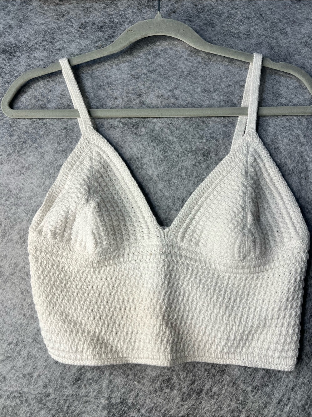La Hearts White Knit Bralette Crop